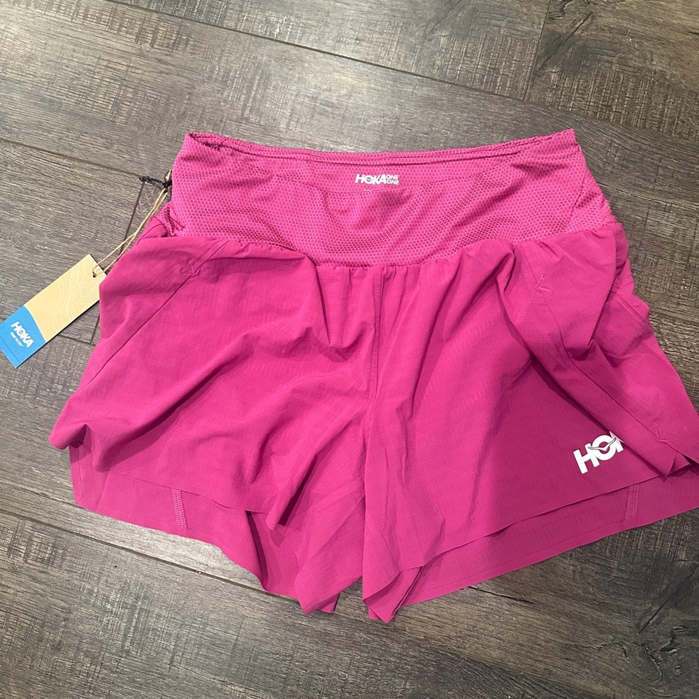 Hoka Pink Athletic Shorts Lightweight Performance